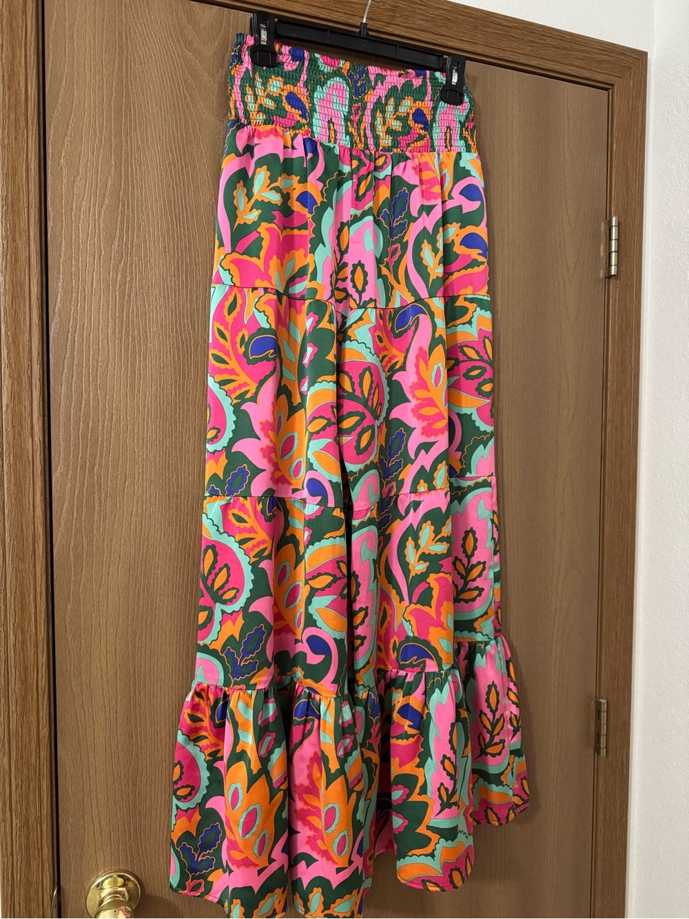 Sugarlips Bright Pink & Orange Floral Pants with Green Accents